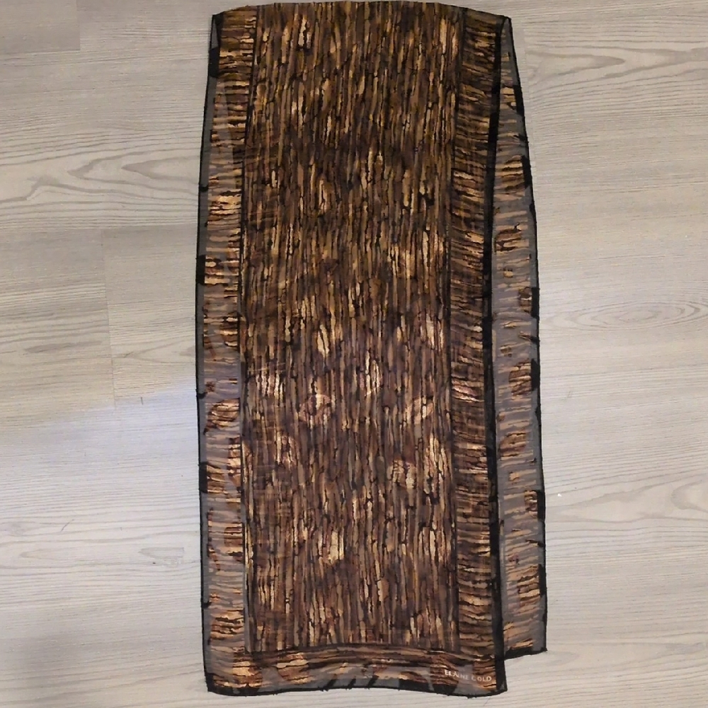 Chic Sheer Brown and Black Scarf